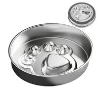 Pet Portion Bowl - Durable Metal Feeder, Non Skid Structure, Interactive Meal Container Promoting Balanced Consumption | Perfect Solution For House Indoor Space Diet Control Discipline Routine Care Fe