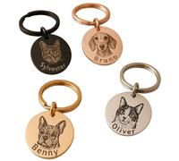 Pet Portrait Keychain Engraved Keyring Pet Memorial Gift Keyring Pet Lover Gift Animal Lover Gift Animal Photo Key-ring Personalized Gifts