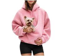 Pet Pouch Hoodie with Kangaroo Pouch Sherpa Funny Sweatshirts with Cat Pocket Dog Puppy Carrier Warm Fuzzy Winter Pullover Cute Pet Holder Long Sleeve Tops Hooded for Pet Lover Hooded Carrier Funny