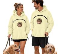 Pet Pouch Hoodie Women Cat Carrier Jumper Casual Long Sleeve Tops | Womens Hoodies Pullover Large Kangaroo Pocket Breathable Sweatshirt For Daily Walk And Outdoor Travel Beige XL