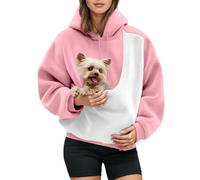 Pet Pouch Hoodies，Oversized Sweatshirt with Pocket Front Carry Pouch for Small and Cats,Puppy Kitten Dogs Holder Pet Hoodie Sweatshirt with Front Carrier Pocket