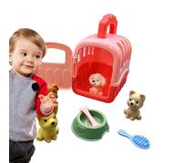 Pet Pretend Educational Play Toy Set - Interactive Dog Grooming Role Kit, 8-piece Care Cage Ensemble | Learning Puppy Accessories, Groomer Tools Brush Props, Mini Kennel Creative Kids