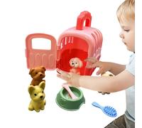 Pet Pretend Educational Play Toys - 8pcs Dog Cage Pretends Set, Role Play Dog Grooming Toys, Puppy Carrier Toy Plays Set For Kids | Pretend Plays Pet Care, Educational Toy, Gift For Boys & Girls Ages