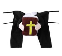 Pet Priest Costume For Small Dogs Minister Outfit Cute Animal Attire Puppy Holiday Party And Photo Session Dress Up (Black3, 22X19X6cm)