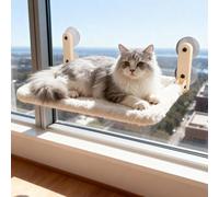 pet prime Cat Hammock Up to 20kgs With Strong Suction Cup (for Smooth Surfaces), Large Cat Window Perch Foldable Kitten Bed with One Soft Warm Plush Cover and One Breathable Cool Mesh Cover