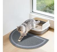 Pet Prime Cat Litter Box Mat Scatter Control Cat Litter Box Liner Non-slip Cat Litter Trapping Mat Semicircle Shape Kitty Litter Catcher 60 X 36CM