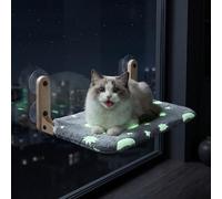 Pet Prime Folding Cat Hammock - Window Lounger with 2 Removable Covers for All Seasons Strong Suction Cups Holds up to 20kg for Smooth Surfaces - Large