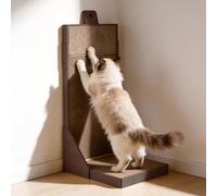 Pet Prime L Shape Cat Scratching Board 70.5 cm High Large Corner Cat Scratch Mat Vertical Scratcher to Protect Furniture for Indoor Cats (Brown - Cat Corner Scratcher)