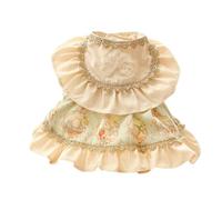 Pet Princess Dress for Small Dog Cat - Adorable Lolita Bunny Print Bow Ruffle Trim Skirt Cape Soft Comfortable Outfit for Puppy Kitten Birthday Party Holiday Daily Wear (M,Green)