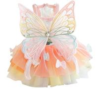 Pet Princess Dress for Small Dog Cat - Cute Butterfly Wings Fairy Costume Outfit Tutu Cake Skirt Soft Comfortable Puppy Kitten Costume for Birthday Party Holiday Photography (Butterfly,L)