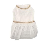 Pet Princess Mesh Dress Cute Summer Breathable Soft Comfortable Dog Wedding Dress White Polyester Small Medium Dogs Chihuahua Pomeranian Yorkie Poodle (S)