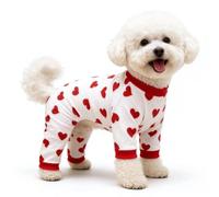 Pet Print Full Body Onesie Abdomen Protecting Bodysuit Small Dogs Cats XL | Sweet, Printed Pattern, Ribbed Neckline, Non-Slip Cuffs, U-Shaped, Convenient Bathroom Opening , Small Dogs Cats; S/M/L/Xl