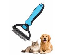 Pet Pro Grooming Tool, 2-in-1 Undercoat Rake & Deshedding Brush for Dogs and Cats, Professional Dematting Comb with Safe Dual-Sided Blades for Mats, Tangles and Loose Fur