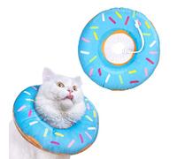 Pet Protective Collar,Adjustable Donut Cat Recovery Collars Cute Soft Cone,Pets Neck Elizabethan Collar Anti-Bite Lick Surgery Wound Healing for Cats Dogs(M) (blue)
