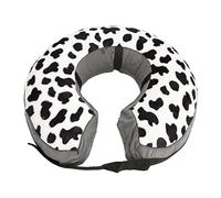 Pet Protective Inflatable Collar, Adjustable Soft Pet Recovery Collar for Small Medium Large Dogs Cats, Inflatable Dog Cone Collar with Short Plush Outer Ring and PVC Inner Bladder (Cows Point Hook