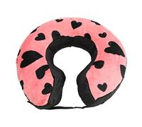 Pet Protective Inflatable Collar, Adjustable Soft Recovery Cone for Dogs and Cats, Breathable Short Plush Dog Neck Collar with PVC Bladder, Prevents Licking After Surgery (Love Peach Model S)