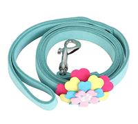 Pet Pulling Rope Leash | Flower Decor Dog Leash for Puppy Training/Walking/Security Control | 120cm Lightweight & Sturdy Pet Leash with Easy Buckle (Blue)
