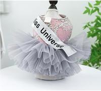 Pet Puppy cat Clothing Source Factory Spring and Autumn Thin Satin Ribbon Wedding Dress Wholesale (Miss Universe Dress - Pink, Medium)