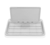 Pet Puppy Dog Training Tray Toilet Potty Pan Pad Holder with Wall Column Mesh Indoor Pee Removable Post Protection Grid Litter for Large Small Medium Pets Senior Dogs Apartment Living Travel Home Use