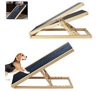 Pet Puppy Ramp - Adjustable Height Non-Slip Carpet Stair-Solid Wooden Ramp For Sofa & Bed (S 35 * 70cm)
