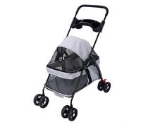 Pet Puppy Strollers Easy Foldable Pet Stroller with Cup Holder and Mesh Windows Dog Stroller Cat Stroller for Medium Small Dogs Cats