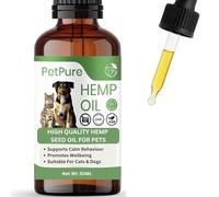 Pet Pure™ Hemp Oil for Dogs & Cats - 50ml | Supports Calm Behaviour & Mobility | Plant-Based Skin & Coat Supplement | Natural Fish Oil Alternative | UK Brand
