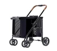 Pet Pushchair Foldable Pet Stroller with 4 Wheels Portable Dog Cat for Small Medium Dogs Cats Accessories(Black)