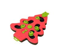 Pet Puzzle Dispensing Slow Feeder Cat Puzzle Toys for IQ Training & Mental Enrichment, Interactive Toys for Small Medium Cats and Dog, Puppy Treat for Fun Feeding Toy (Red Christmas Tree Shape)
