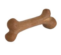 Pet Qwerks Dinosaur Wood BarkBone - Durable Steak Flavoured Dog Chew Toy for Aggressive Chewers - Small