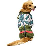 pet rain gear， Pet Big Dog Raincoat Jumpsuit Waterproof Breathable Clothesfor Medium Large Dogs Rain Coat French Bulldog Labrador Cloak(30)