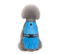 pet rain gear， Tie Up Pet Raincoat Standing Collar Adjustable Drawstring Cloak Dog Cat Outdoor Wearing Supplies(Blue,6XL)