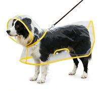 Pet Rain Poncho, Transparent EVA Dog Raincoat with Button Closure, Waterproof for Dogs, Suitable for Medium Dogs with Weight between 4.5 and 6 kg