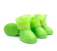 Pet Rain Shoes, Non-Slip and Waterproof, Soft Soled Foot Cover, Small and Medium Dog, Summer/169(Green,X-Large)