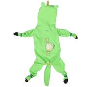 PET Raincoat Adjustable Poncho for Small Medium Dogs with Legs | Waterproof Polyester, Hooded Coverage with Tail Protection, Easy to Wear, Green Style for Rainy Days