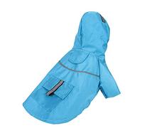 Pet Raincoat Dog Clothes Waterproof Spring And Summer Hooded Breathable Double Windbreaker Pet Supplies(Blue,S)