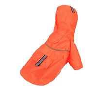Pet Raincoat Dog Clothes Waterproof Spring And Summer Hooded Breathable Double Windbreaker Pet Supplies(Orange,M)
