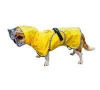Pet Raincoat Reflective Adjustable with Back Strap Hole | Pet Rain Coat Poncho With Hood for Small Medium Large Breeds Animals Hiking Walking Camping Travel