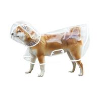 Pet Raincoats with Poncho Hood, Portable Transparent Dog Rain Coat, Adjustable Pet Water Proof Clothes, Breathable Lightweight Dog Rain Poncho for Outdoor White L.