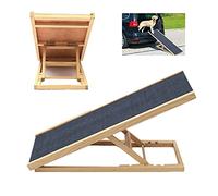 Pet Ramp Dog Ramp for Car, Solid Wooden Pet Ramp Car Dog Puppy Ladder - Height Adjustable with Non-slip Carpet Surface Safety Pets Ladder Access Stair Car/Van/Sofa/Bed