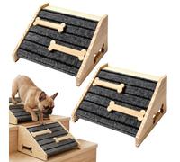 Pet Ramps for Small Dogs 2 Pieces Portable Wooden Wedges with Felt Mat