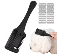 Pet Razor Comb - Function Grooming Comb, Ergonomic Handle, Long Lasting Brush, Multi-Hair Type Tool | Provides Gentle Brushing Detangles Ameli's Mats