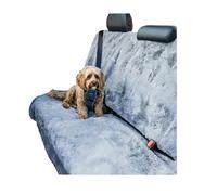 Pet Rebellion Comfy Back Seat Car Cover for Dogs | Absorbent, Non-Slip, Machine Washable, Universal Size, Car Seat Cover | Protects Against Fur, Scratches & Odours | Grey Faux Fur