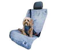 Pet Rebellion Comfy Car Seat Cover for Dogs - Absorbent, Non-Slip, Waterproof & Washable - Universal Fit for Front & Back Seats - Protects Against Fur, Scratches & Odours | Grey Faux Fur Single