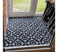 Pet Rebellion Cut-to-Size Absorbent Door Mat | Victorian Tile | Machine Washable, Non-Slip Floor Protection Runner | Easy to Trim with Scissors | 1.33 x 1.33m Roll (Victorian Tile)