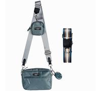 Pet Rebellion Dog Walking Bag and Strap Travel Bundle with Detachable Snack Pouch & Poop Bag Holder - Hands-Free Cross Body Pet Accessories with Pockets & 2 Adjustable Straps - Waterproof