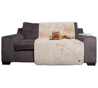Pet Rebellion Faux Fur Sofa Protector Cover - Large 100×170 cm Pet Sofa & Bed Cover, Non-Slip, Absorbent, Machine Washable Furniture Protection for Dogs & Cats (Colour - Stone)