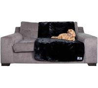 Pet Rebellion Faux Fur Sofa Protector Cover - Large 100×170 cm Pet Sofa & Bed Cover, Non-Slip, Absorbent, Machine Washable Furniture Protection for Dogs & Cats (Black)