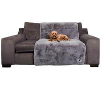 Pet Rebellion Faux Fur Sofa Protector Cover - Large 100x170 cm Non-Slip, Absorbent, Machine Washable Furniture Protection for Dogs & Cats (Grey)