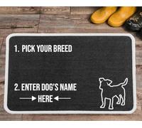 PET REBELLION | Machine Washable & Absorbent | Personalised Extra-Large Pet Feeding Mat | Customisable with Your Pet's Name | Non-Slip Backing | Jack Russell Charcoal