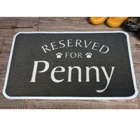 PET REBELLION Personalised Extra-Large Pet Feeding Mat | Absorbent & Machine Washable | Customisable with Your Pet's Name | Non-Slip Backing | Reserved Charcoal |
